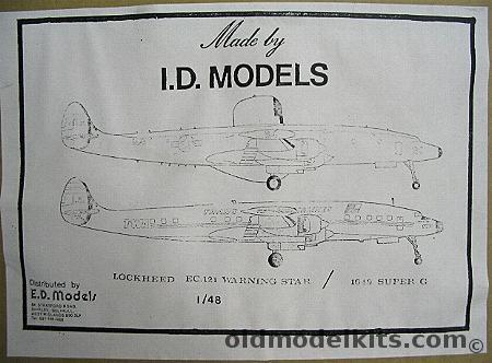 ID Models 1/48 Lockheed 1049 Super G Constellation or EC-121 Warning Star plastic model kit